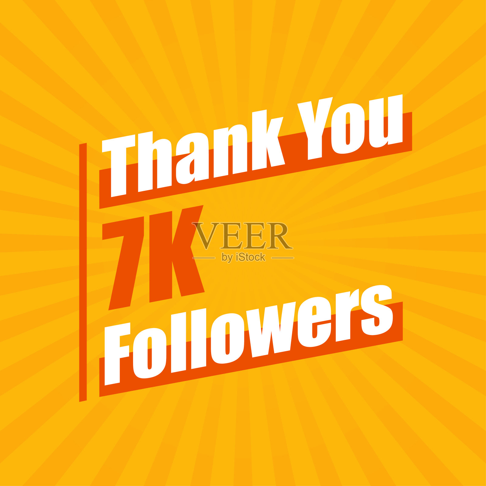 感谢7K粉丝，7000粉丝庆祝现代多彩设计。插画图片素材