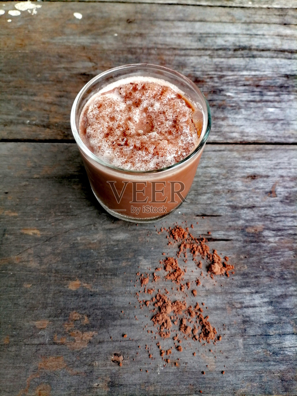 冰巧克力饮料木背景照片摄影图片