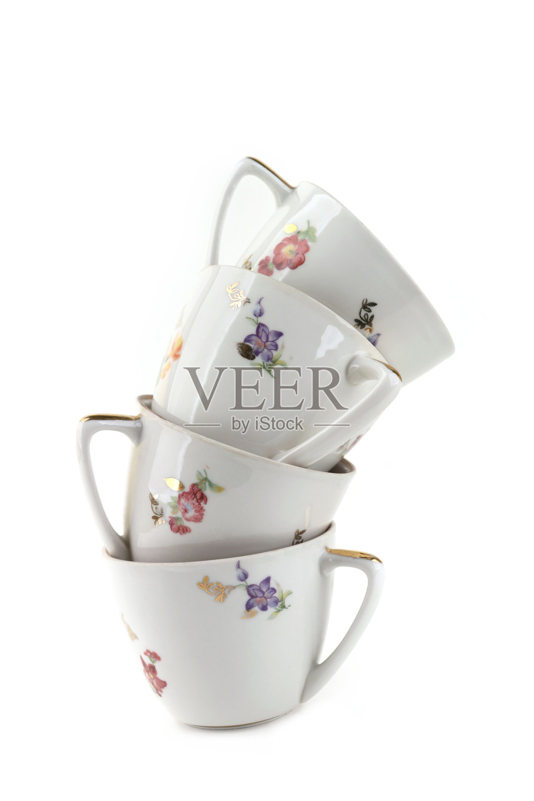 咖啡茶杯被隔离在白色的背景上。照片摄影图片