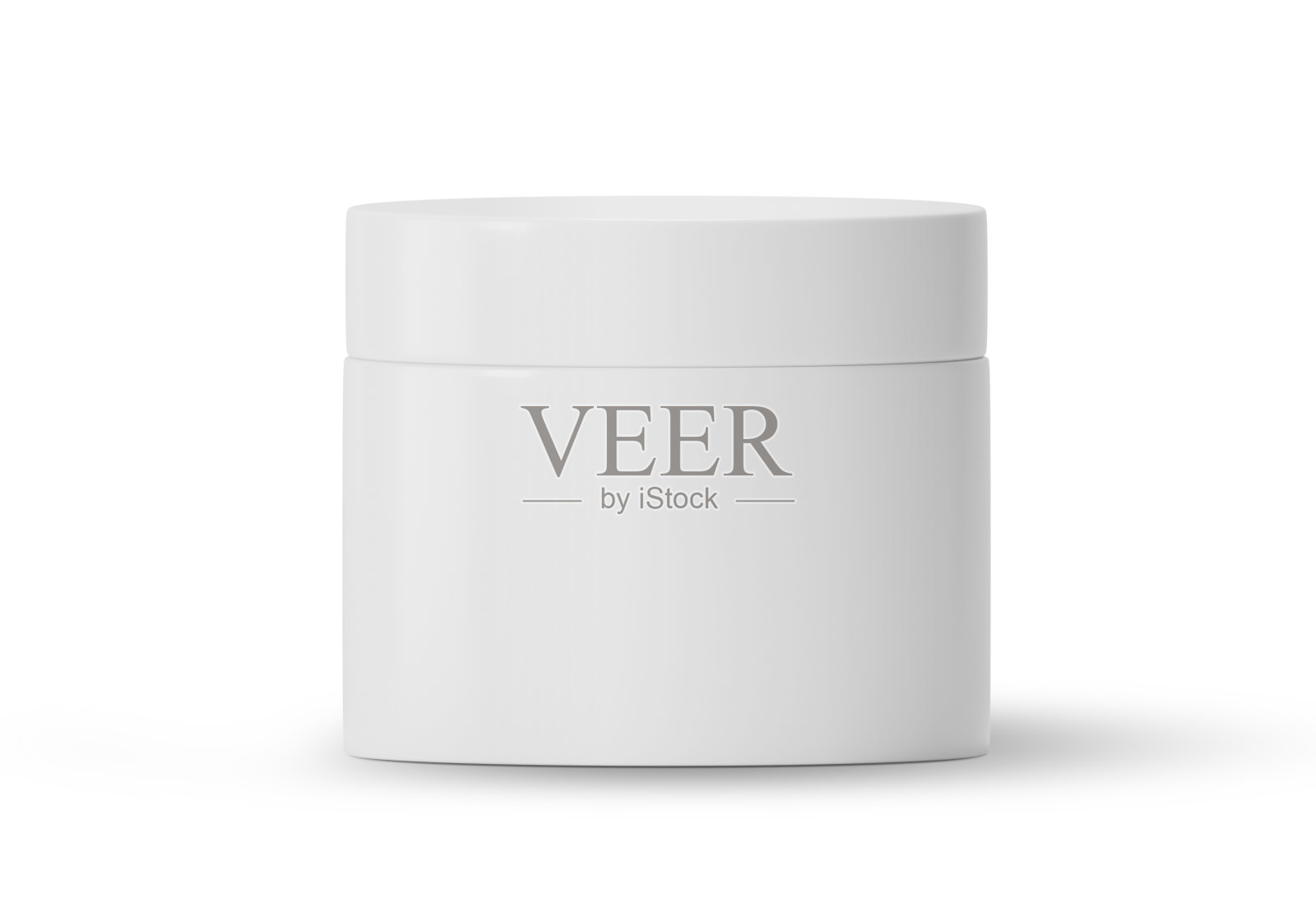 白色背景上的美容霜容器特写照片摄影图片