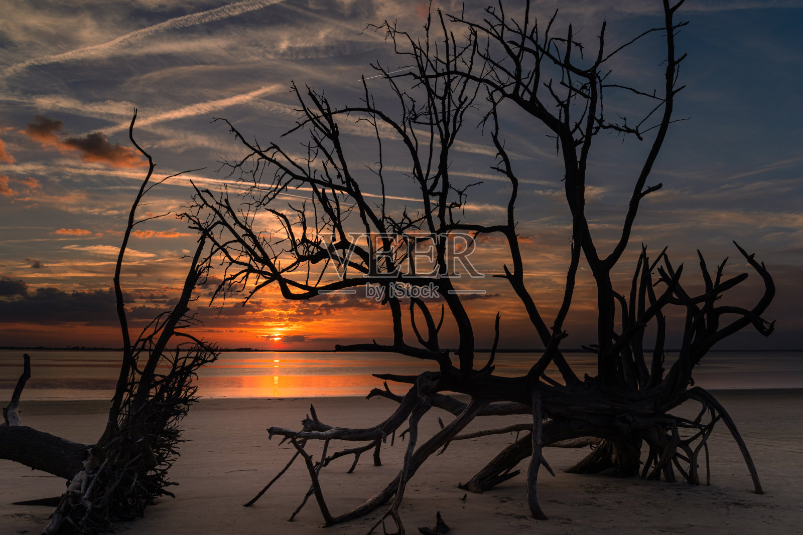 圣安德鲁海滩的日落照片摄影图片