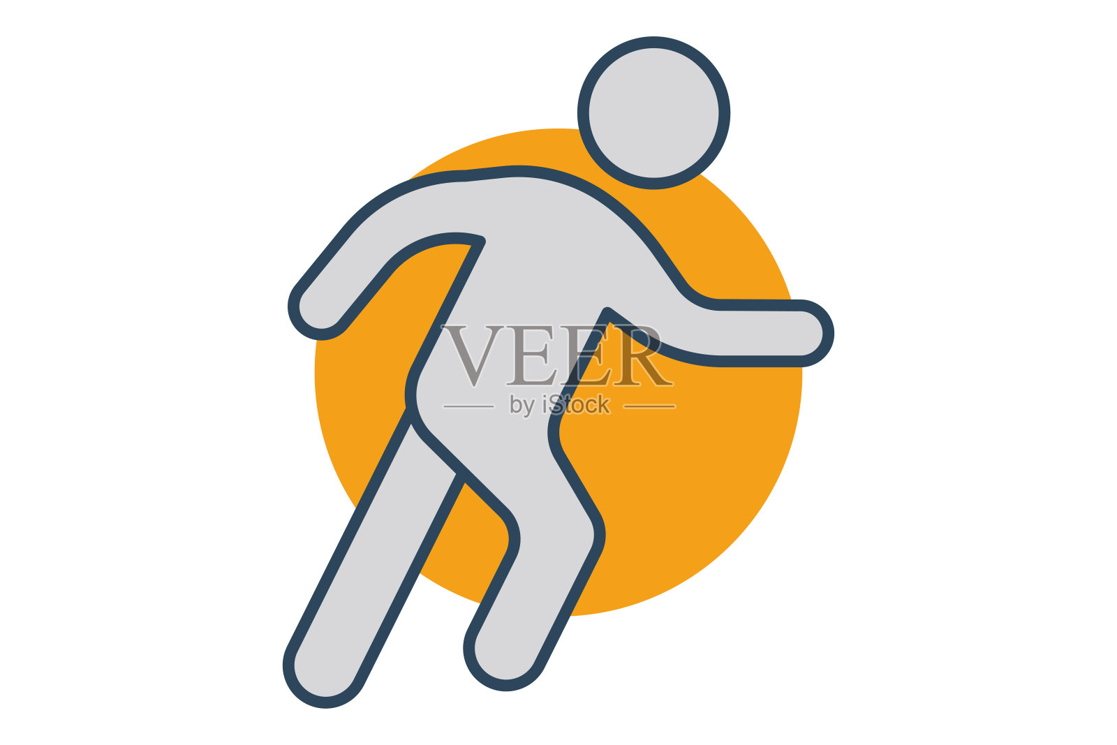 运行图标。人跑步。图标相关的运动，健身房。平线图标风格。元素的说明。插画图片素材