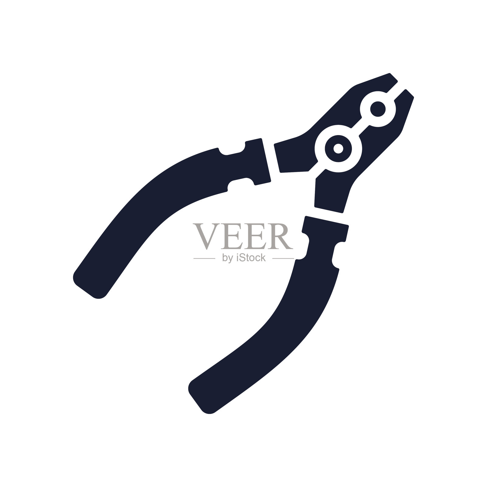 实心矢量图标的钳子插画图片素材