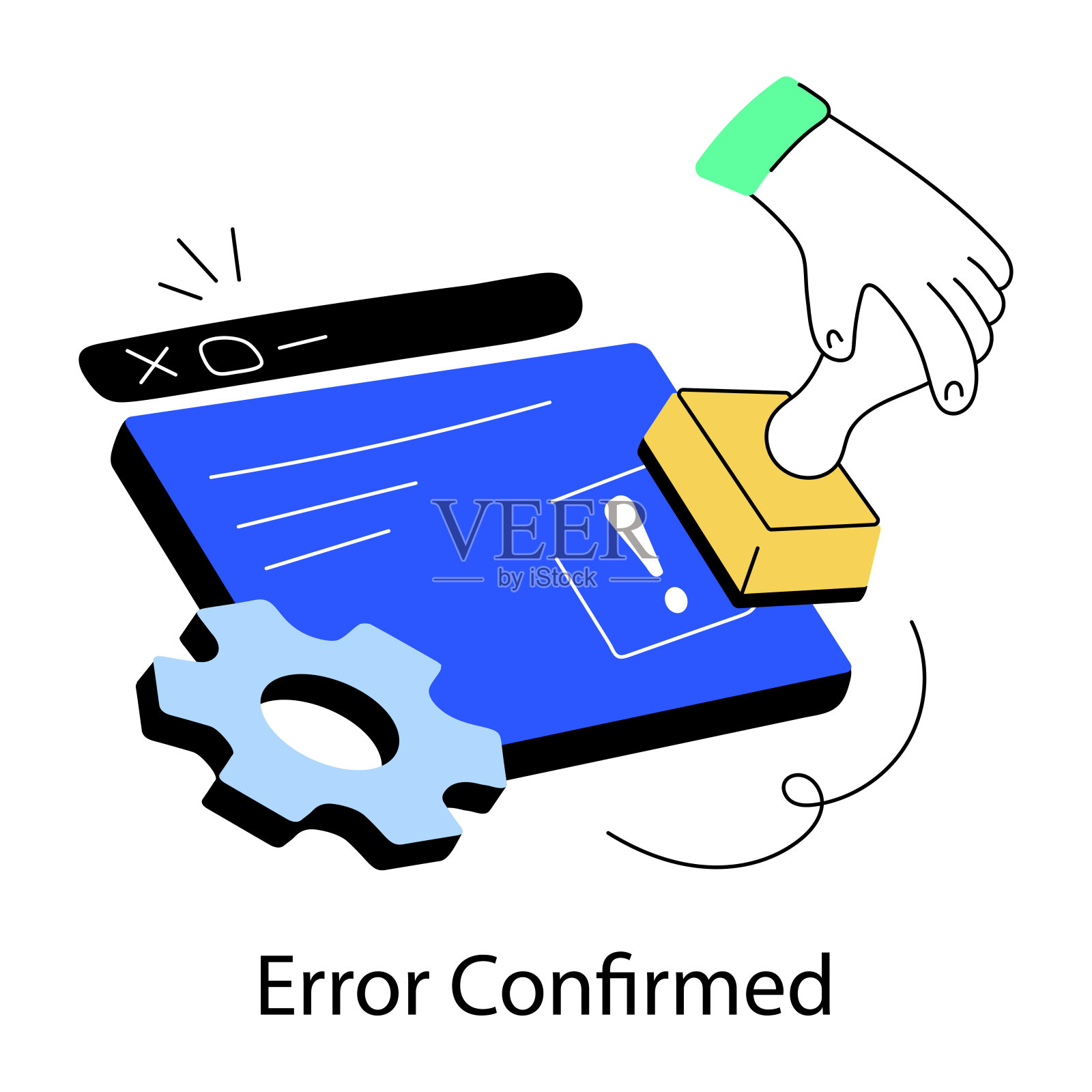 确认错误插画图片素材