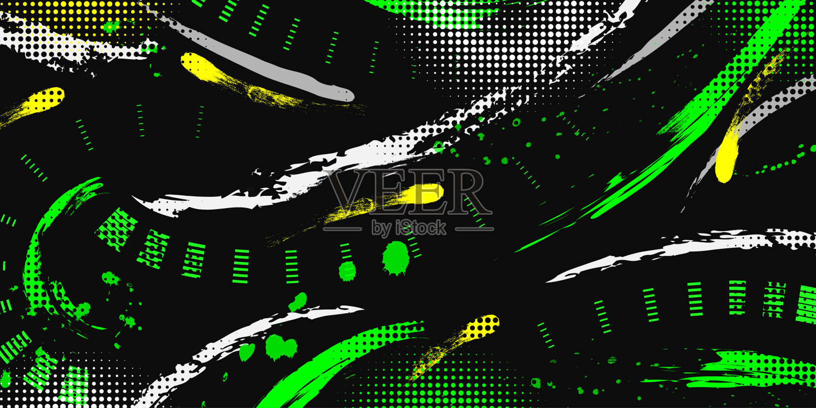 抽象垃圾刷背景与半色调效果。运动背景与笔刷风格。划痕和纹理元素的设计插画图片素材