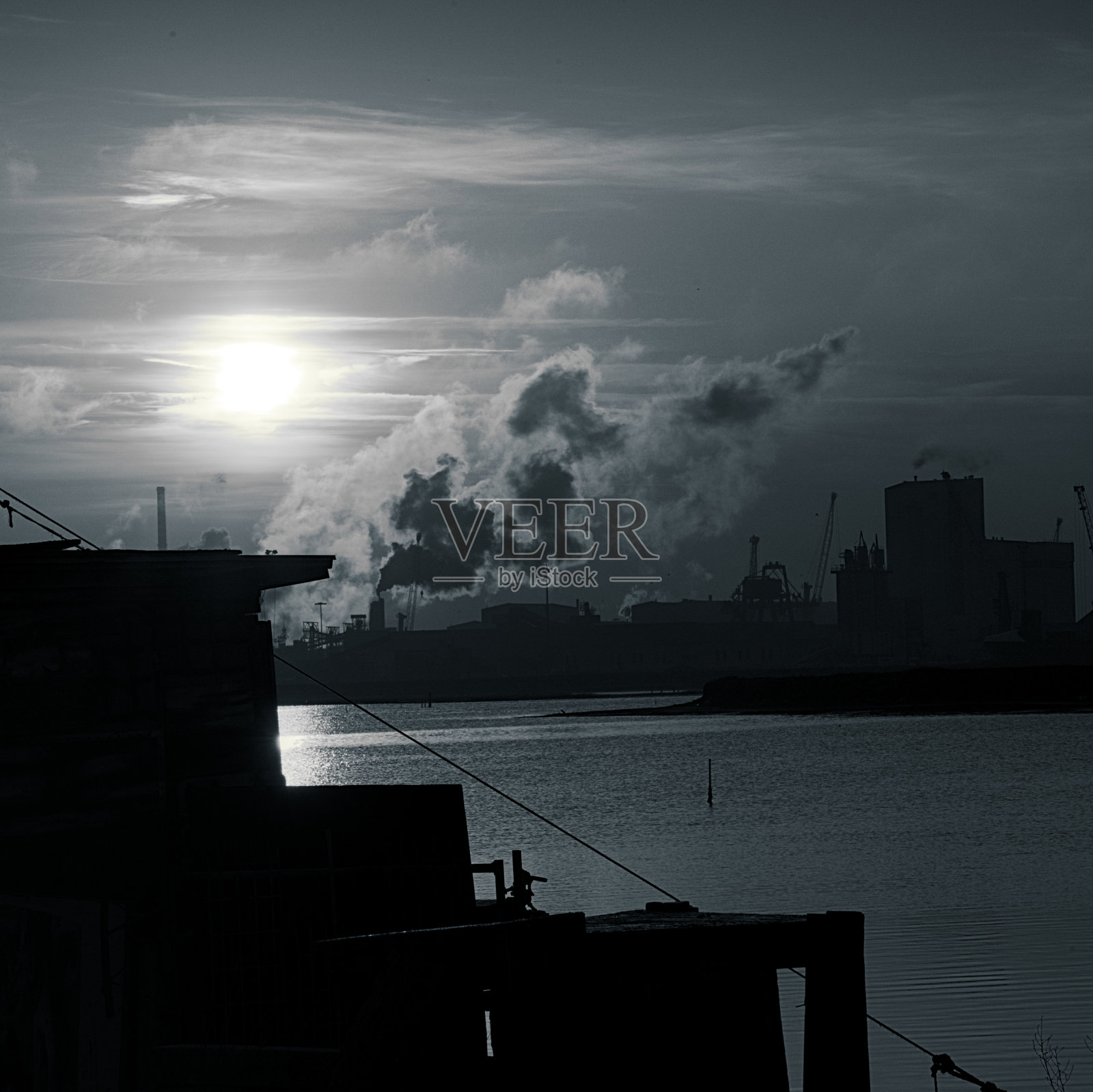 意大利拉文纳Pialassa Piomboni的日落照片摄影图片