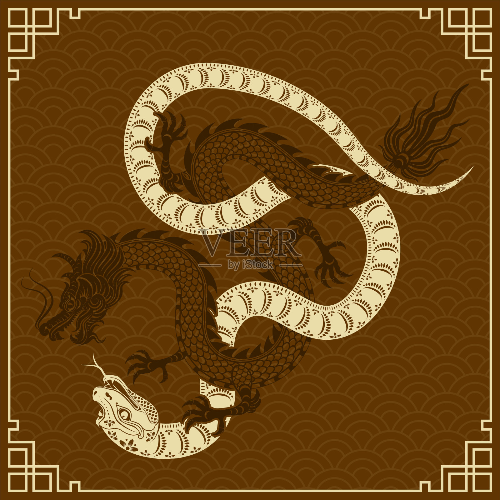 祝大家2025年农历新年快乐，蛇年插画图片素材