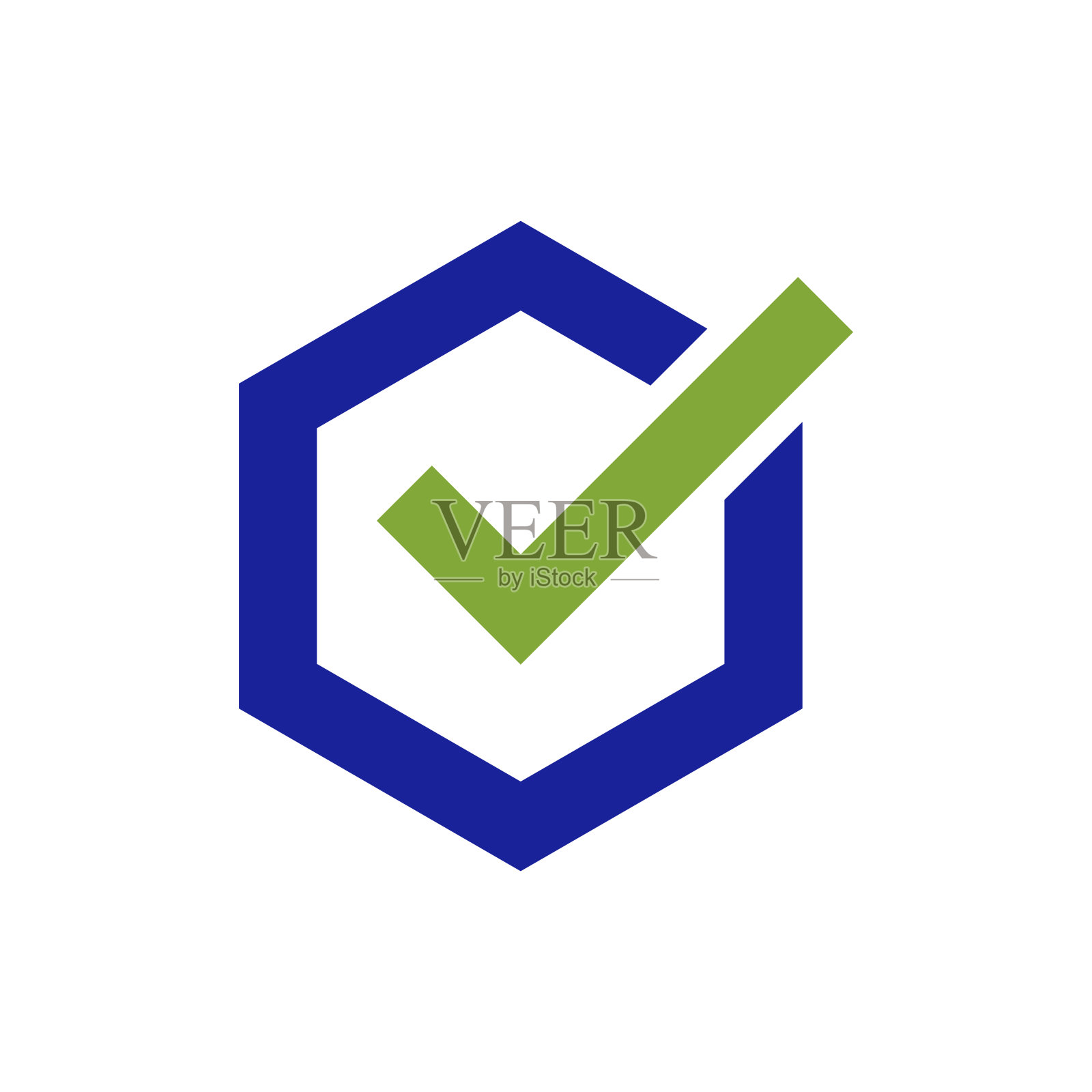 六边形检查标记，检查列表图标矢量模板插画图片素材