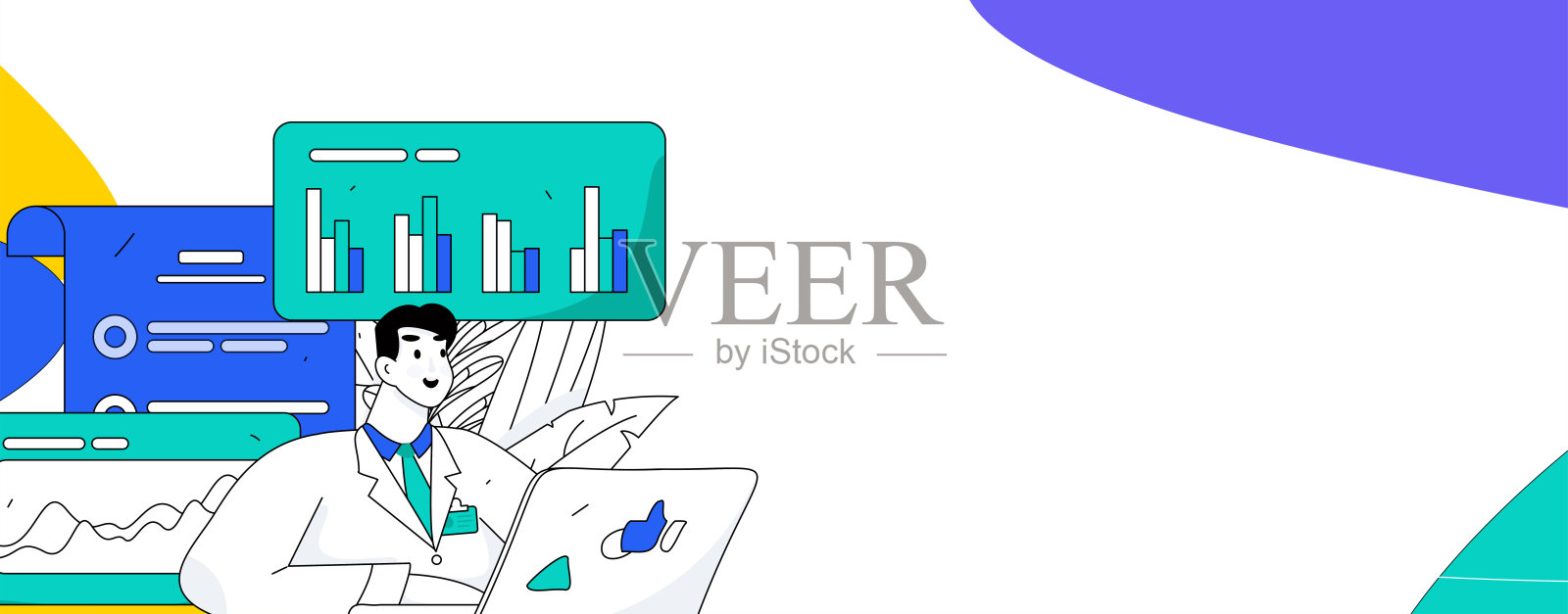 医生检查病人平面矢量概念操作手绘插图插画图片素材