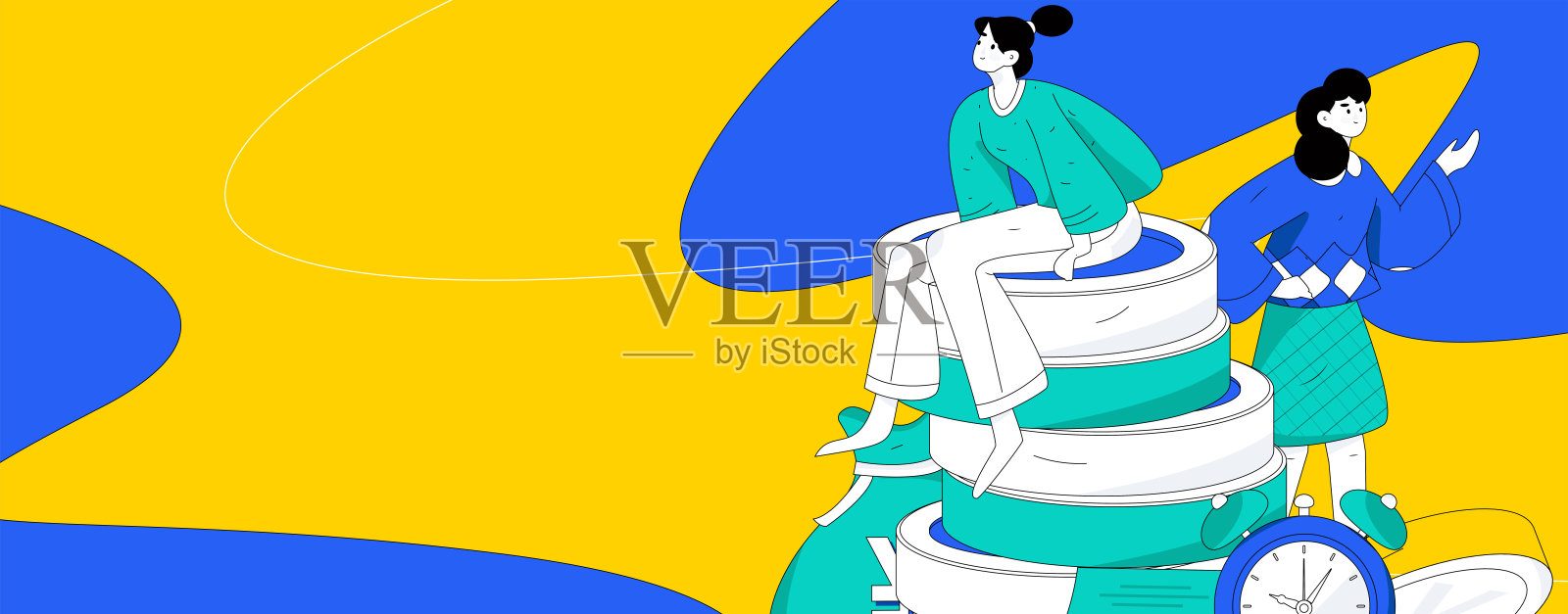 互联网理财投资平面矢量概念操作手绘插图插画图片素材