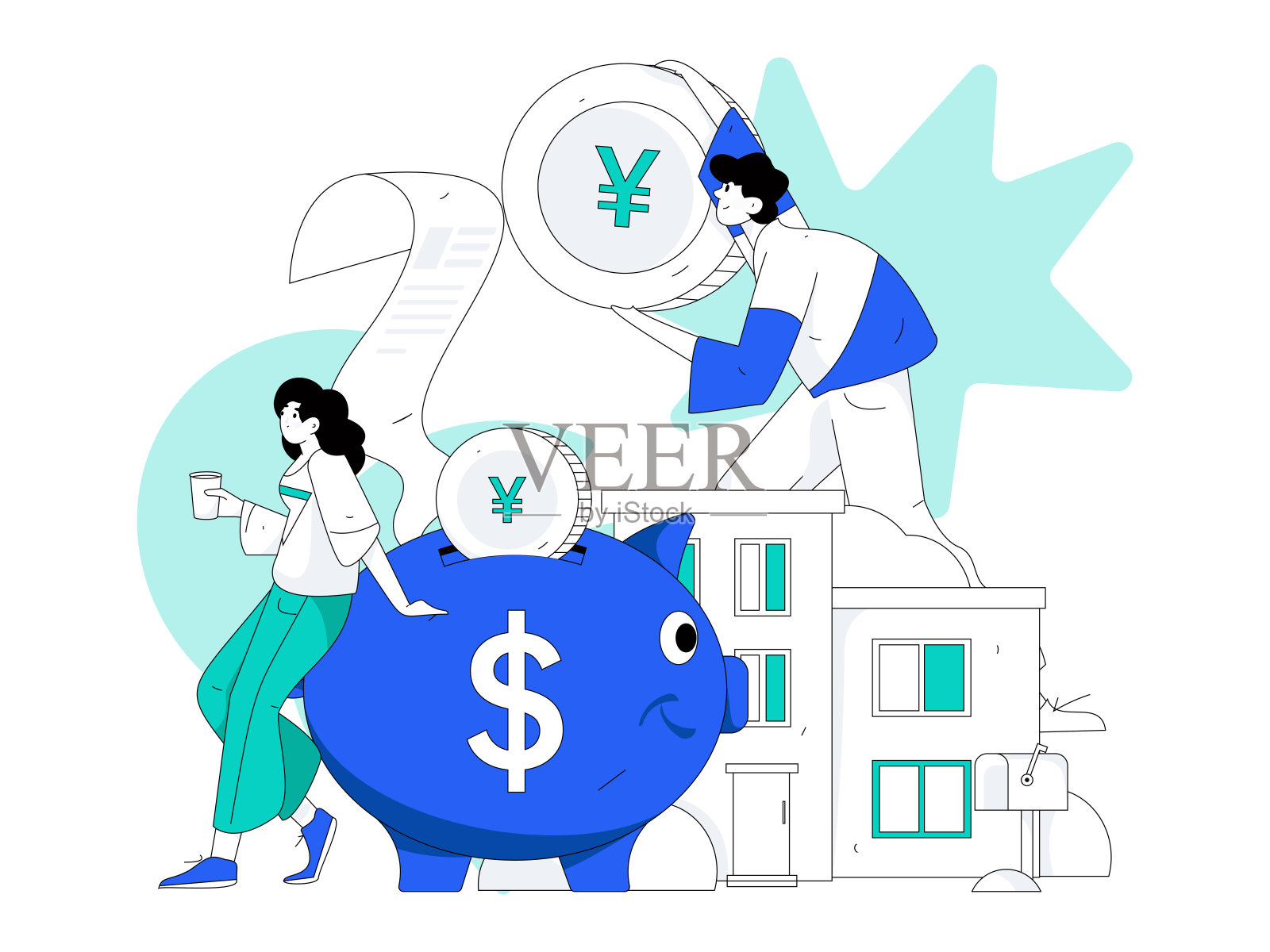 住房贷款平面矢量概念操作说明插画图片素材