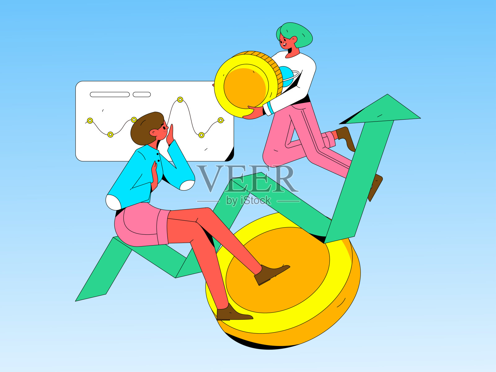 互联网理财投资平面矢量概念操作手绘插图插画图片素材