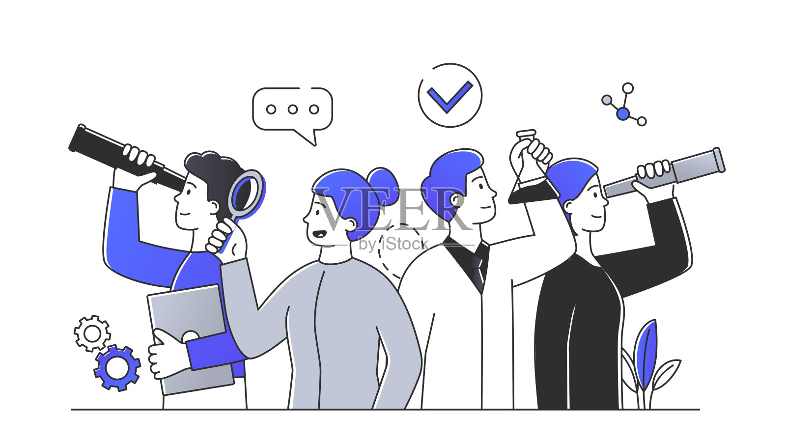 寻找机会矢量简单插画图片素材