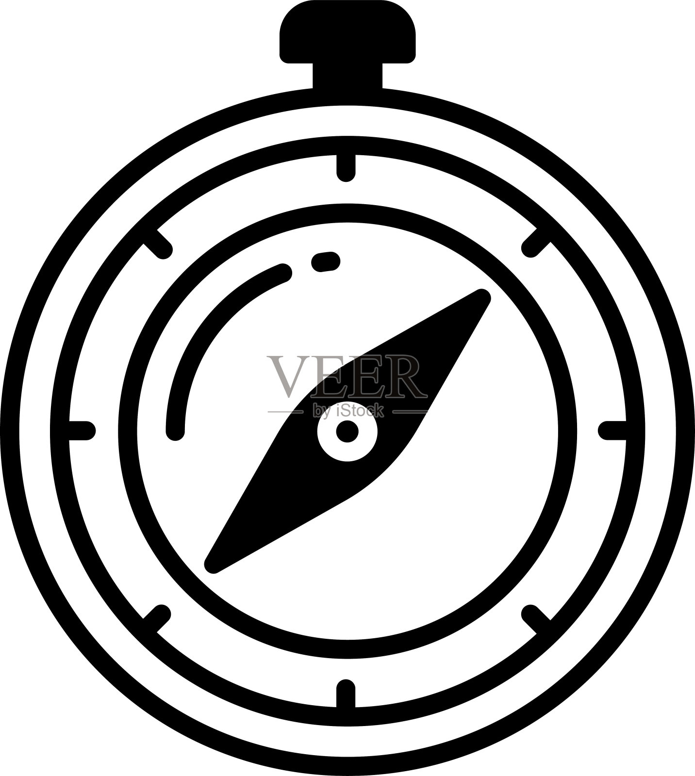 指南针字形和线矢量插图插画图片素材