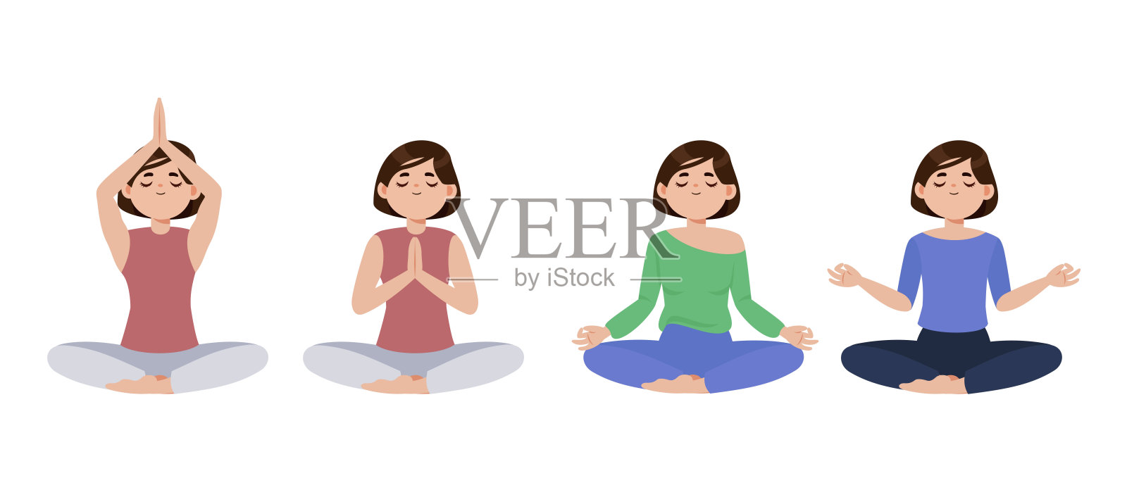 平面的人在沉思插画图片素材