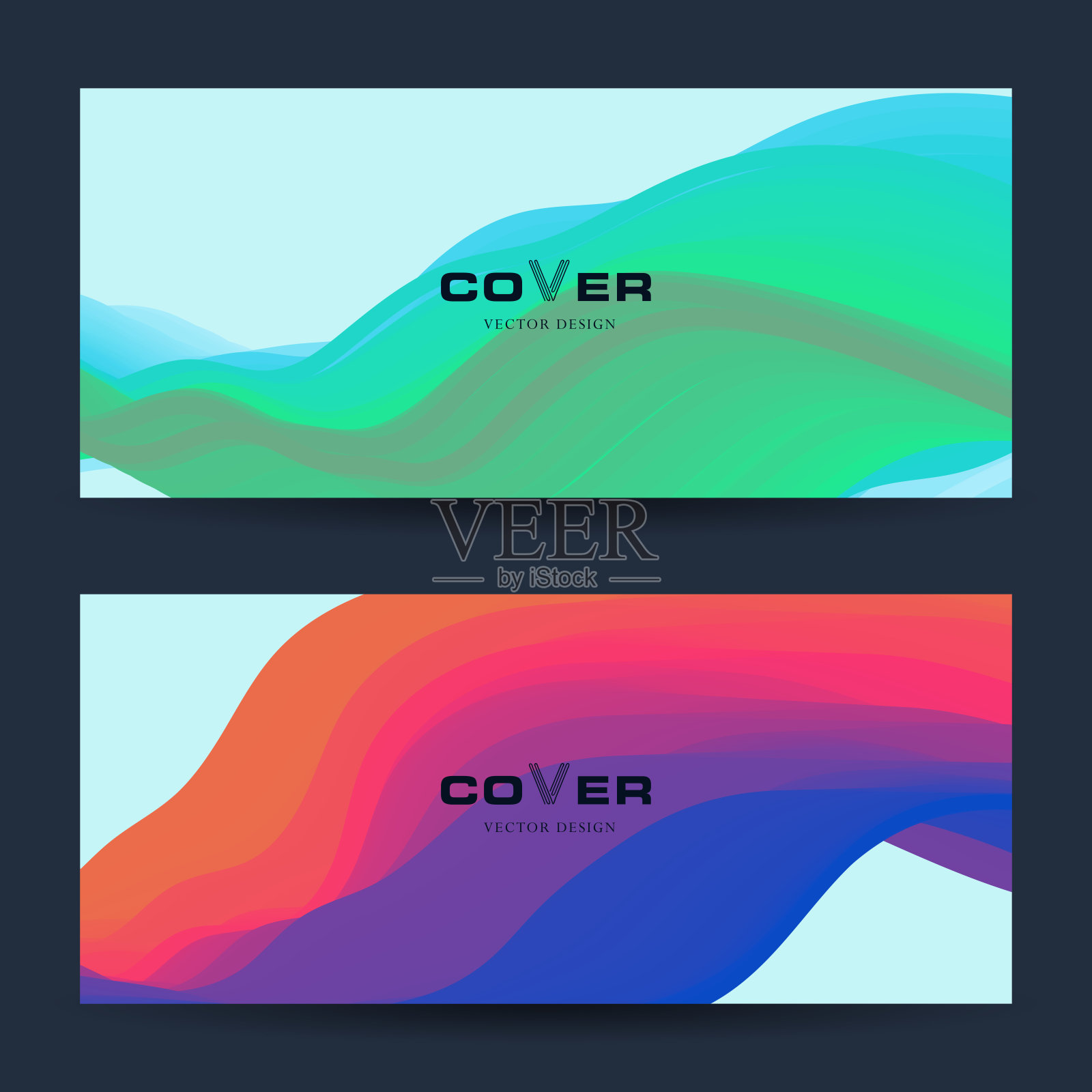 抽象背景与充满活力的渐变形状。设计模板的封面和海报插画图片素材