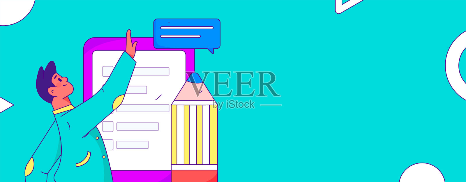 邀请朋友进行问卷平面矢量概念操作手绘插画插画图片素材