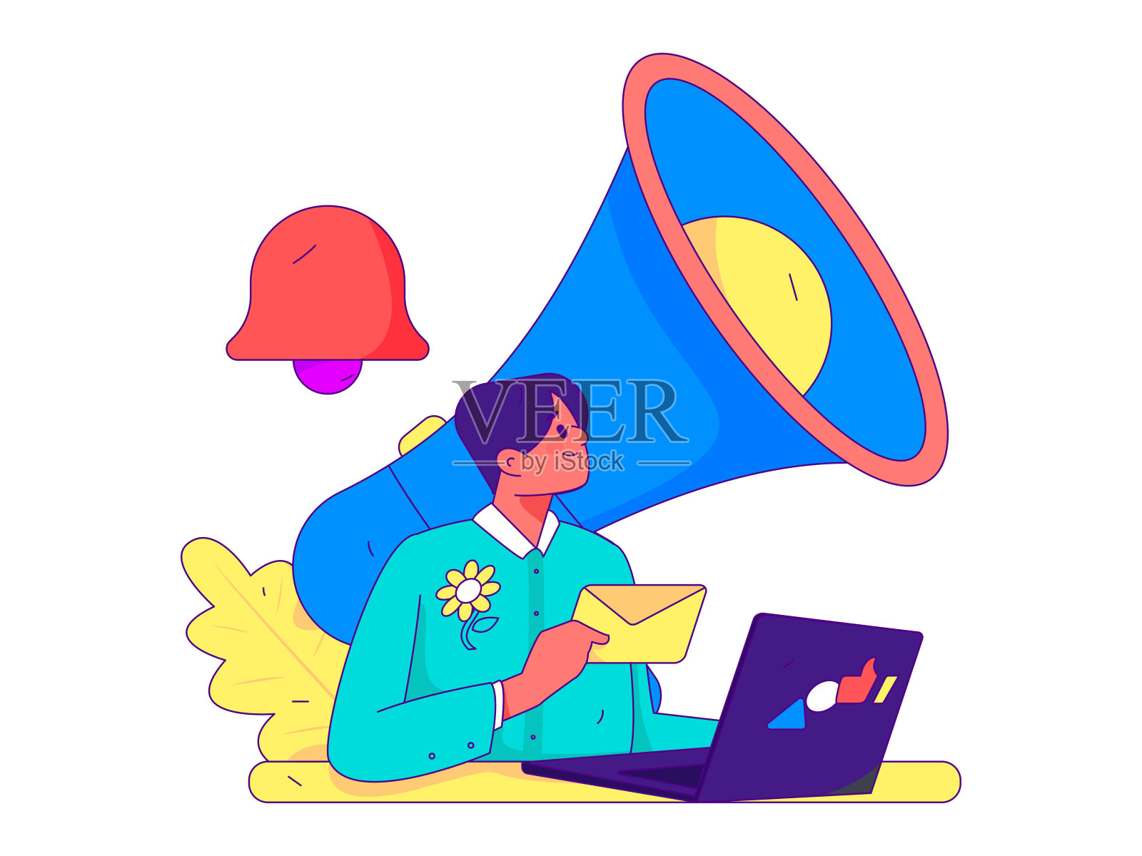 通知公告矢量创意平面手绘插图插画图片素材