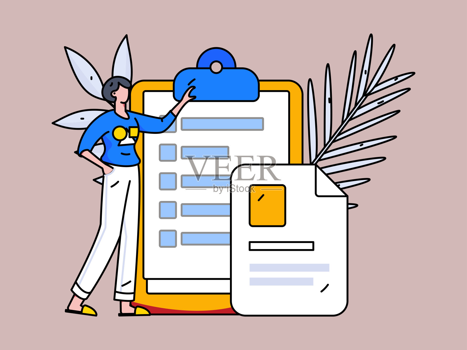 邀请朋友进行问卷平面矢量概念操作手绘插画插画图片素材