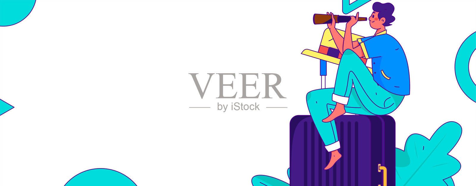 假期旅游旅游人物互联网背景矢量手绘插画插画图片素材