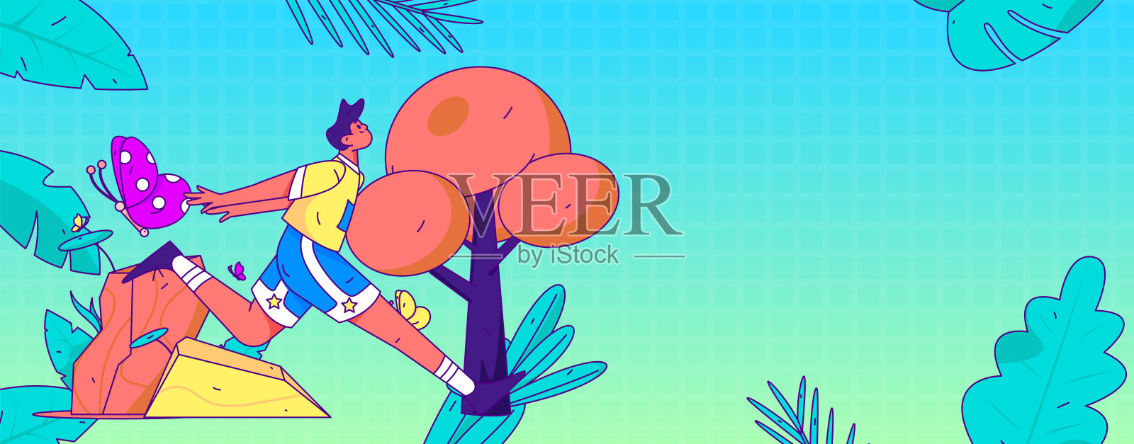 人们锻炼健康跑步矢量互联网运营说明插画图片素材