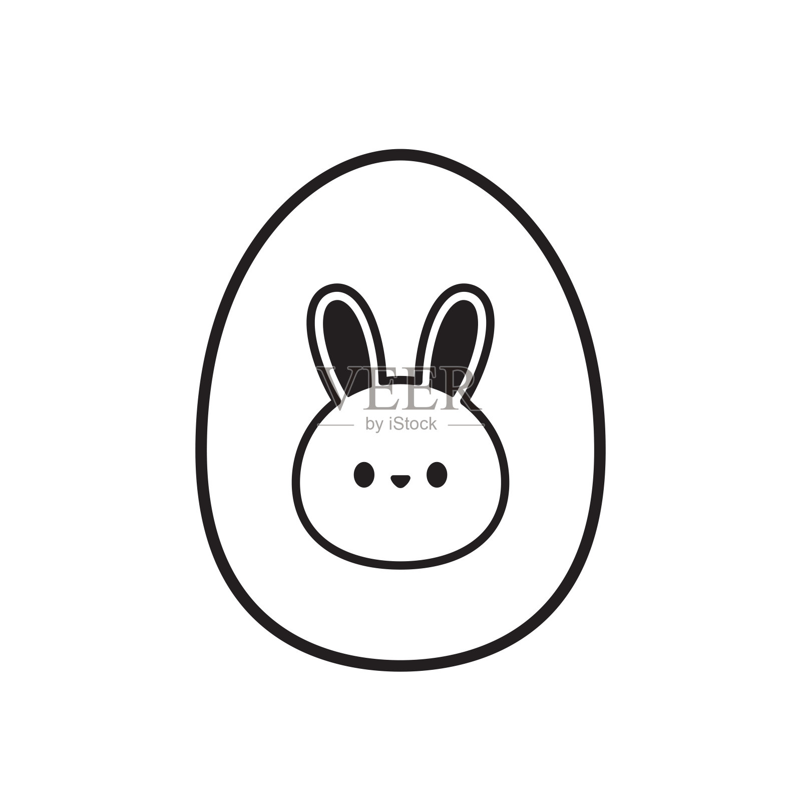 兔头线图标。野兔，啮齿动物，Ester符号。兽医的概念。矢量插图可用于主题家畜，假期。插画图片素材