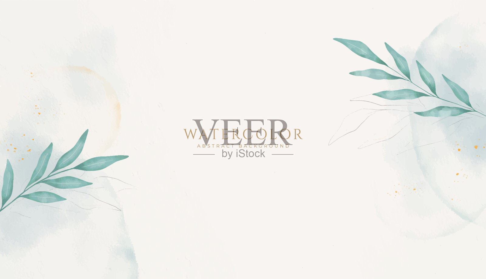 抽象水平水彩背景。中性浅色的空白背景插图插画图片素材