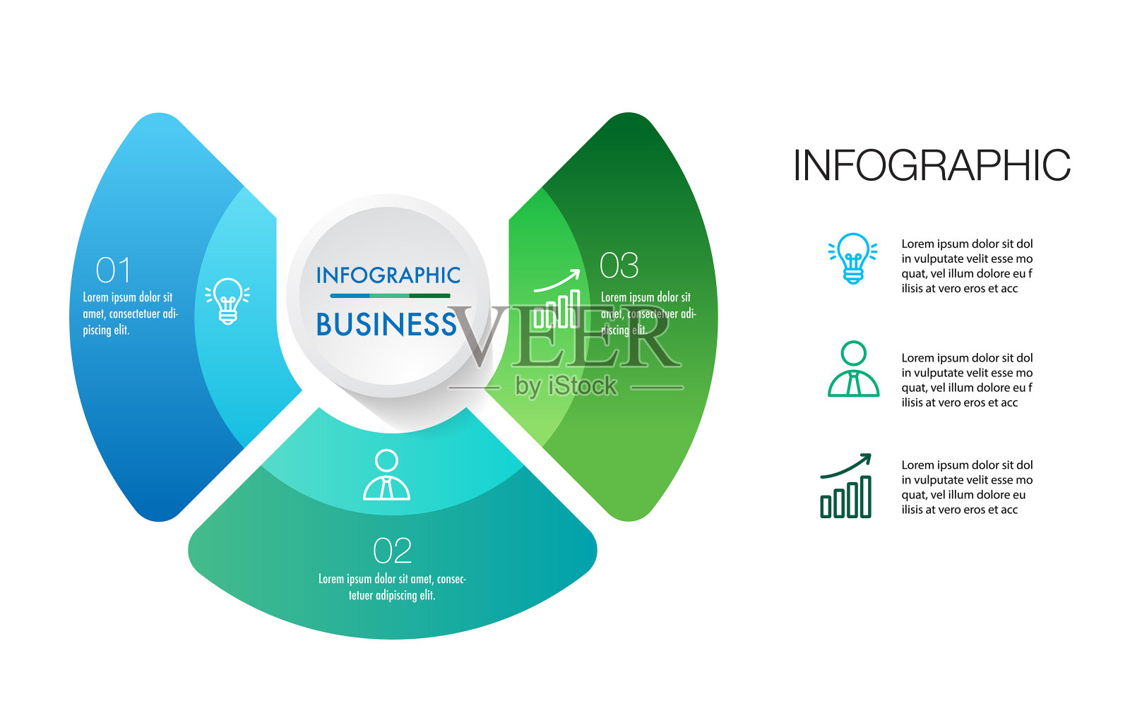 信息图模板3步分析营销插画图片素材