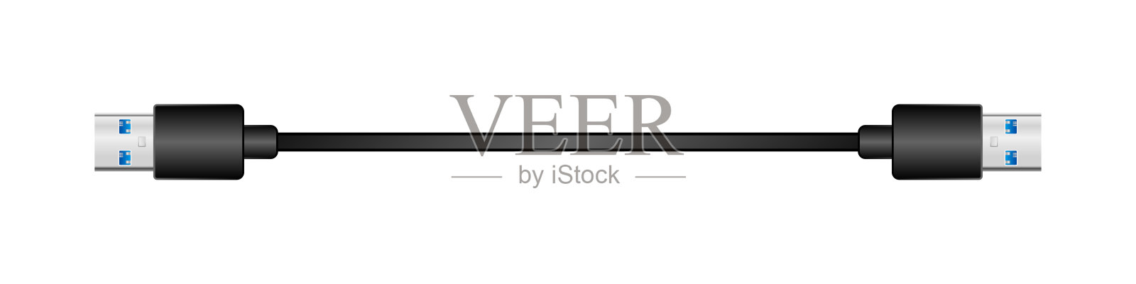 水平转换线_usb Type-A 3.0 _male插画图片素材