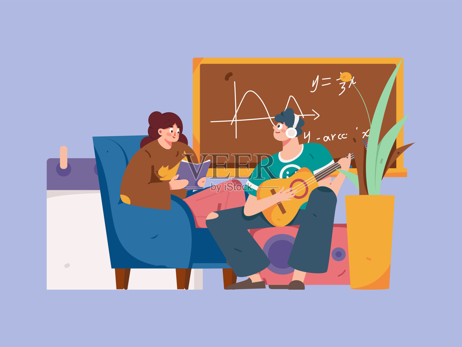 教育和学习的人平面矢量概念手绘插图插画图片素材