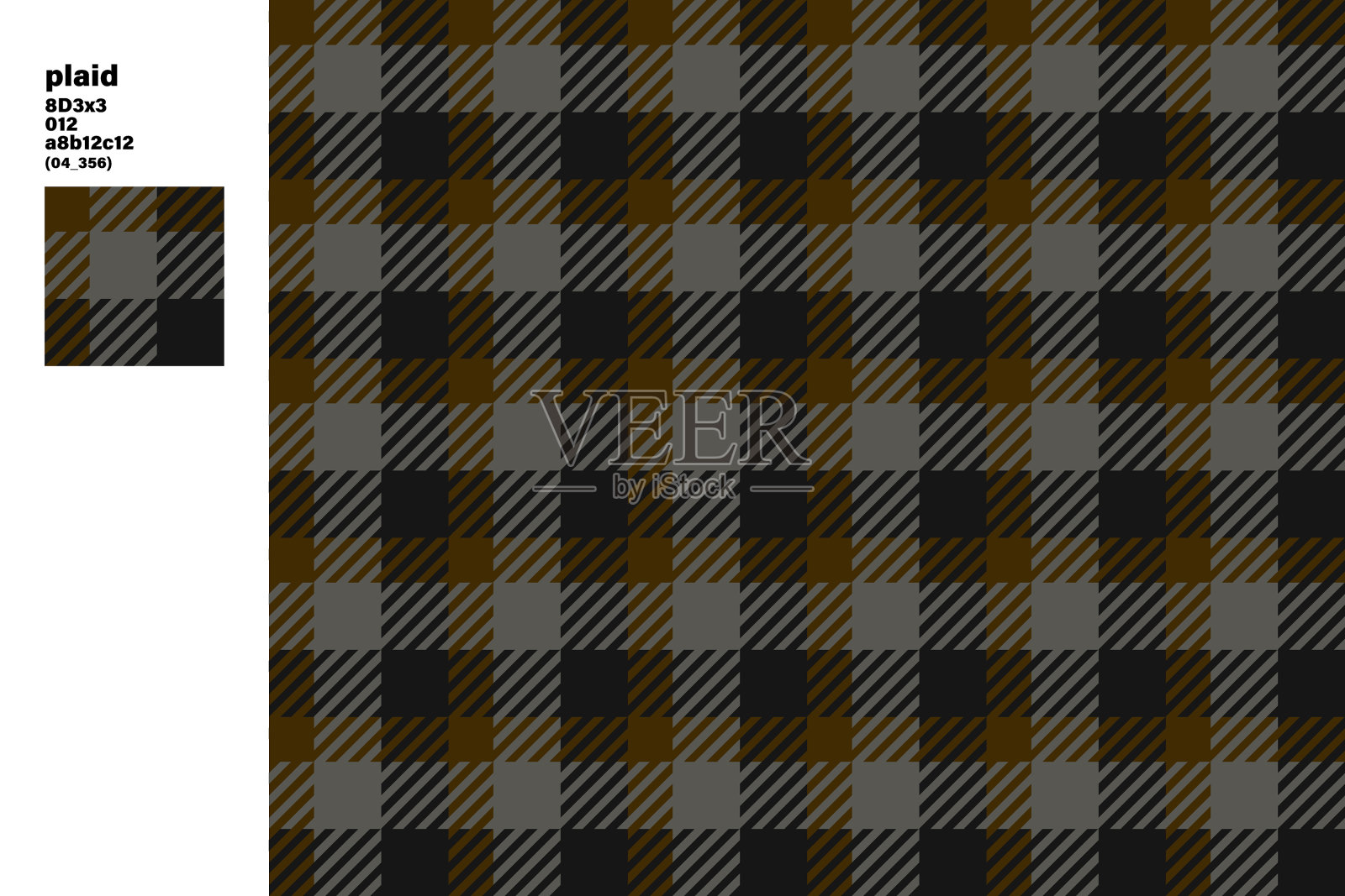 猫色格子花纹无缝插画图片素材