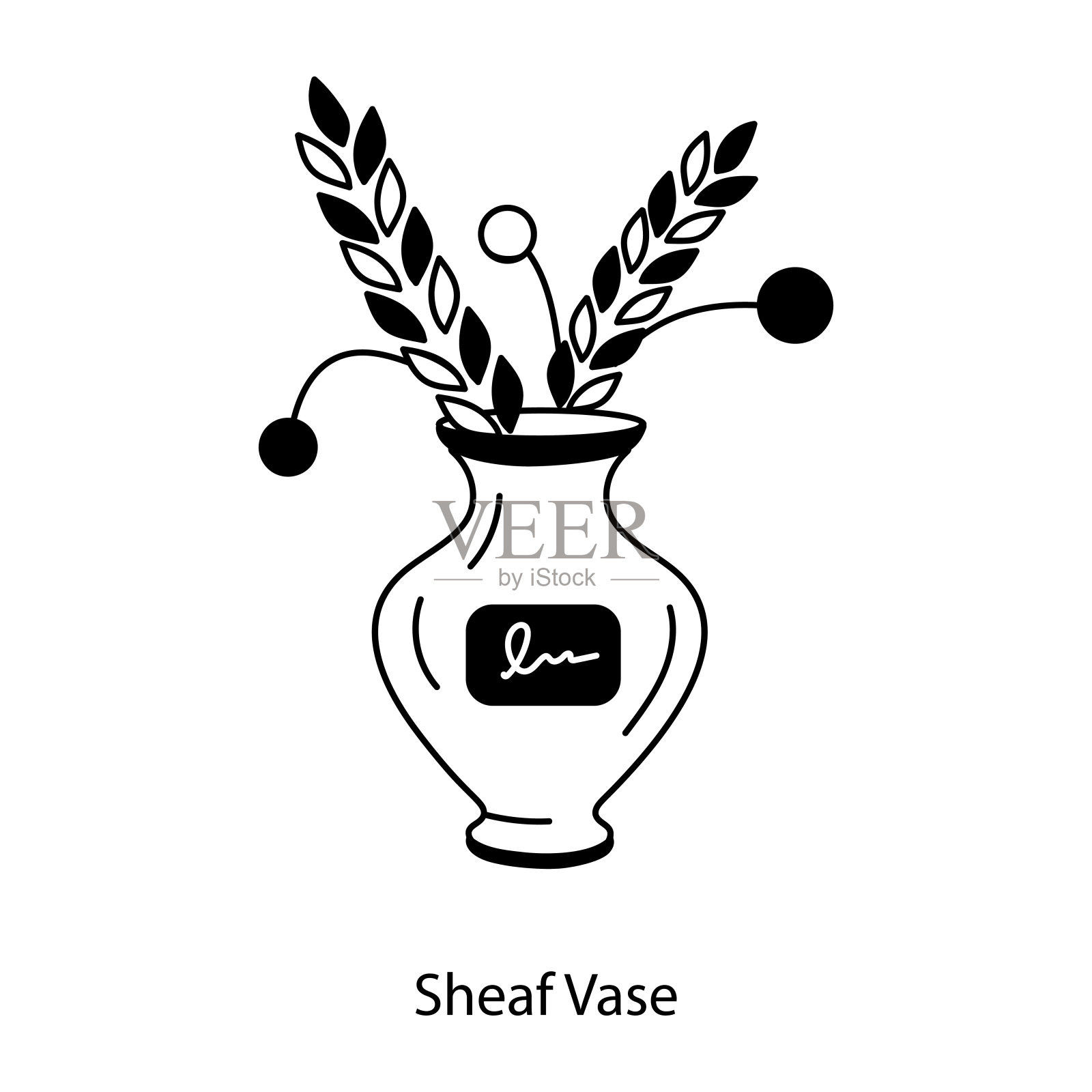 捆花瓶插画图片素材