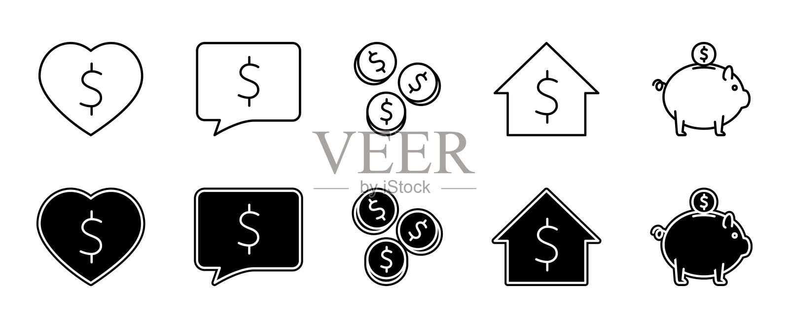 金融图标。插画图片素材