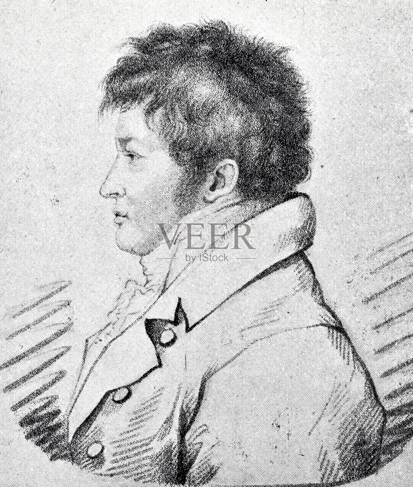 德国科学家威廉·冯·洪堡插画图片素材