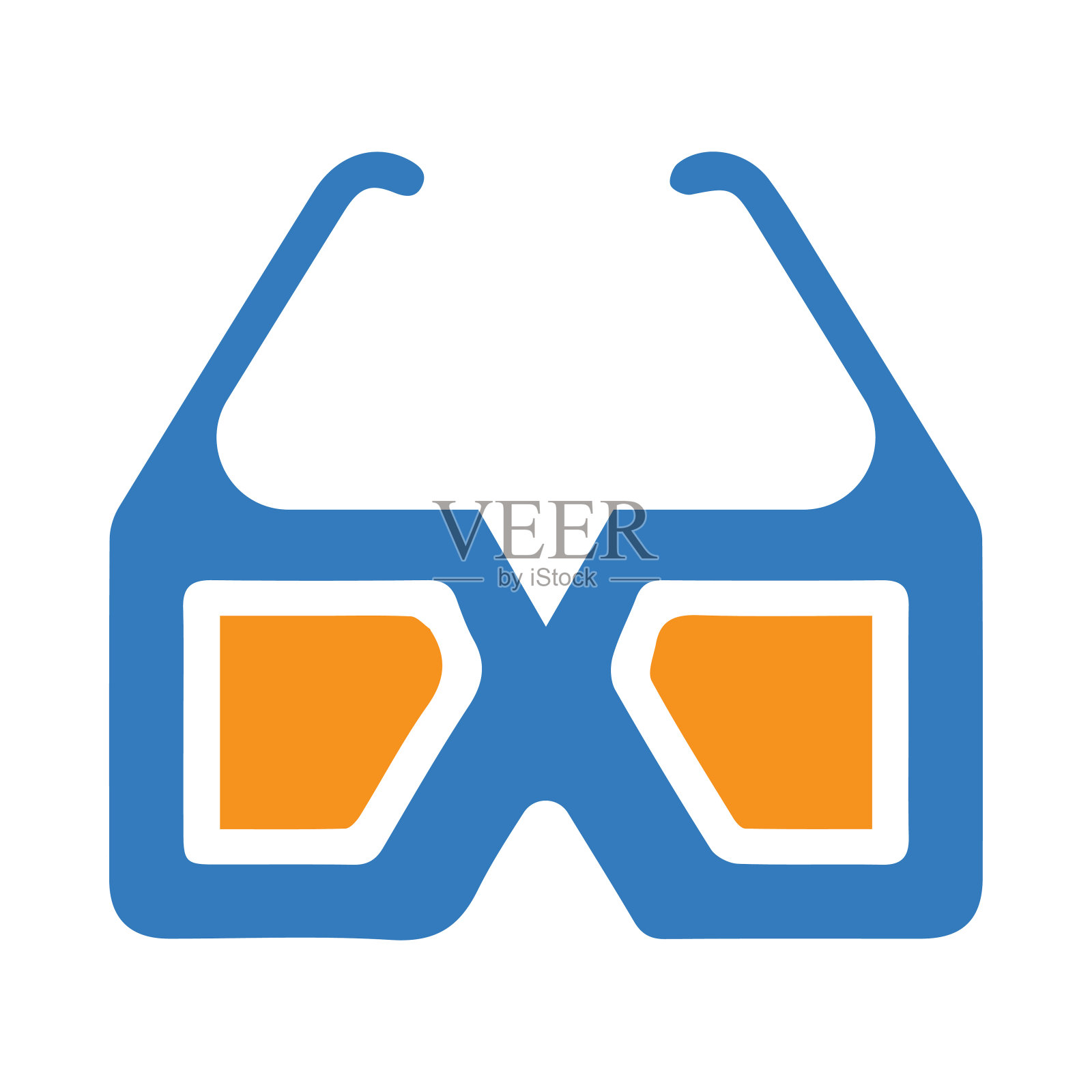 3d眼镜，VR眼镜，虚拟现实眼镜，太阳眼镜，3d虚拟现实眼镜图标插画图片素材