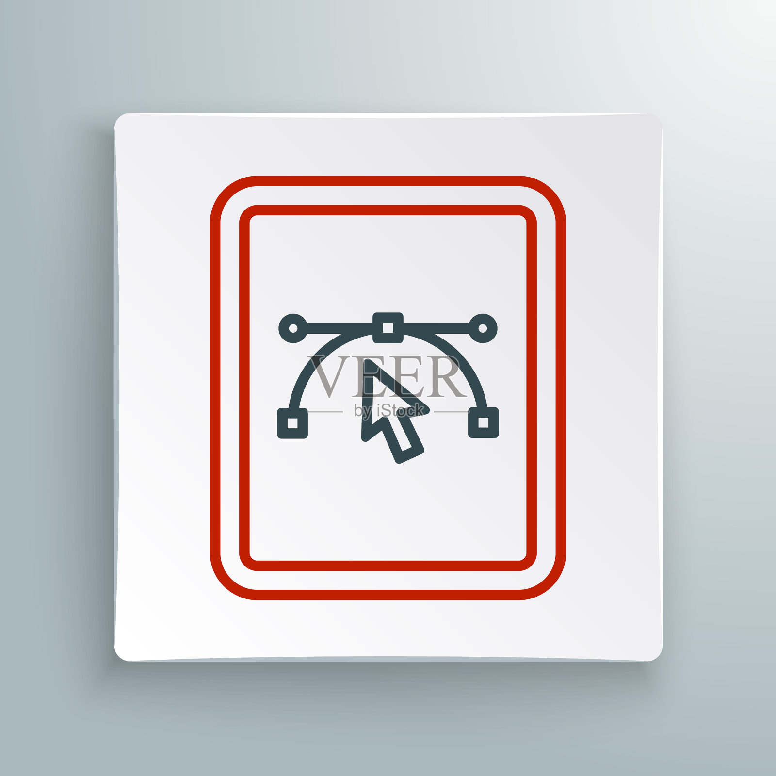 线计算机显示与矢量设计程序图标孤立孤立在白色背景上。照片编辑软件与用户界面。色彩缤纷的轮廓概念。向量插画图片素材