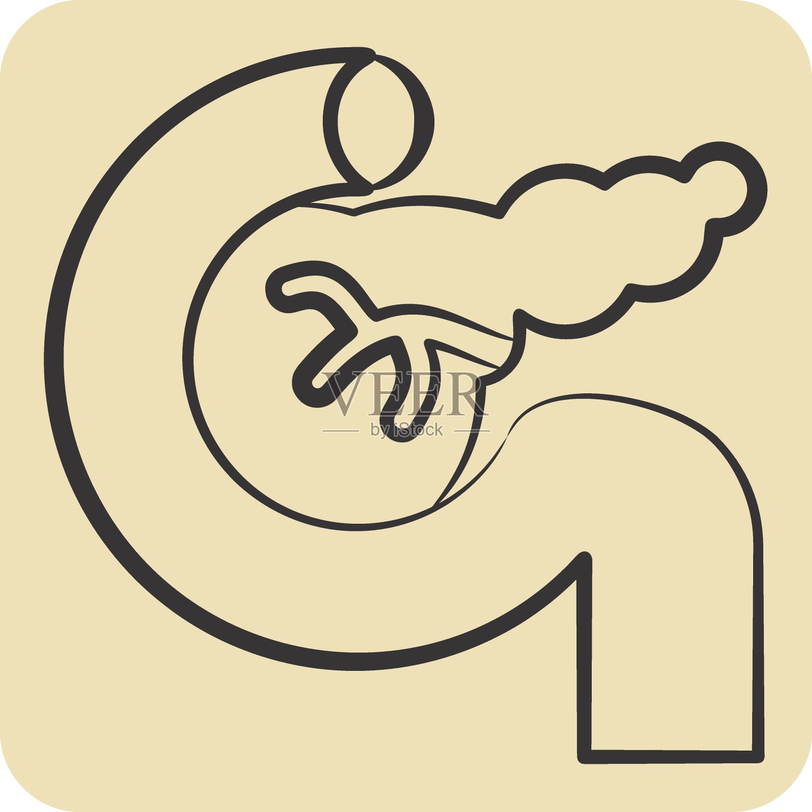 图标胰腺。与人体器官有关的符号。手绘风格。简单的设计可编辑。简单的说明插画图片素材