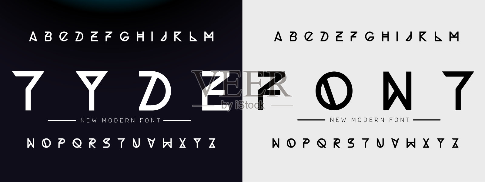 抽象的现代最小字母字体。排版城市风格的乐趣，运动，科技，时尚，数字，未来创意标志字体。矢量图插画图片素材