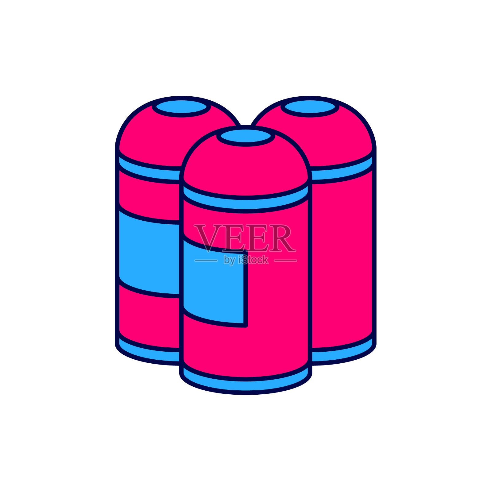 填充轮廓油漆喷雾可以图标隔离在白色背景。向量插画图片素材