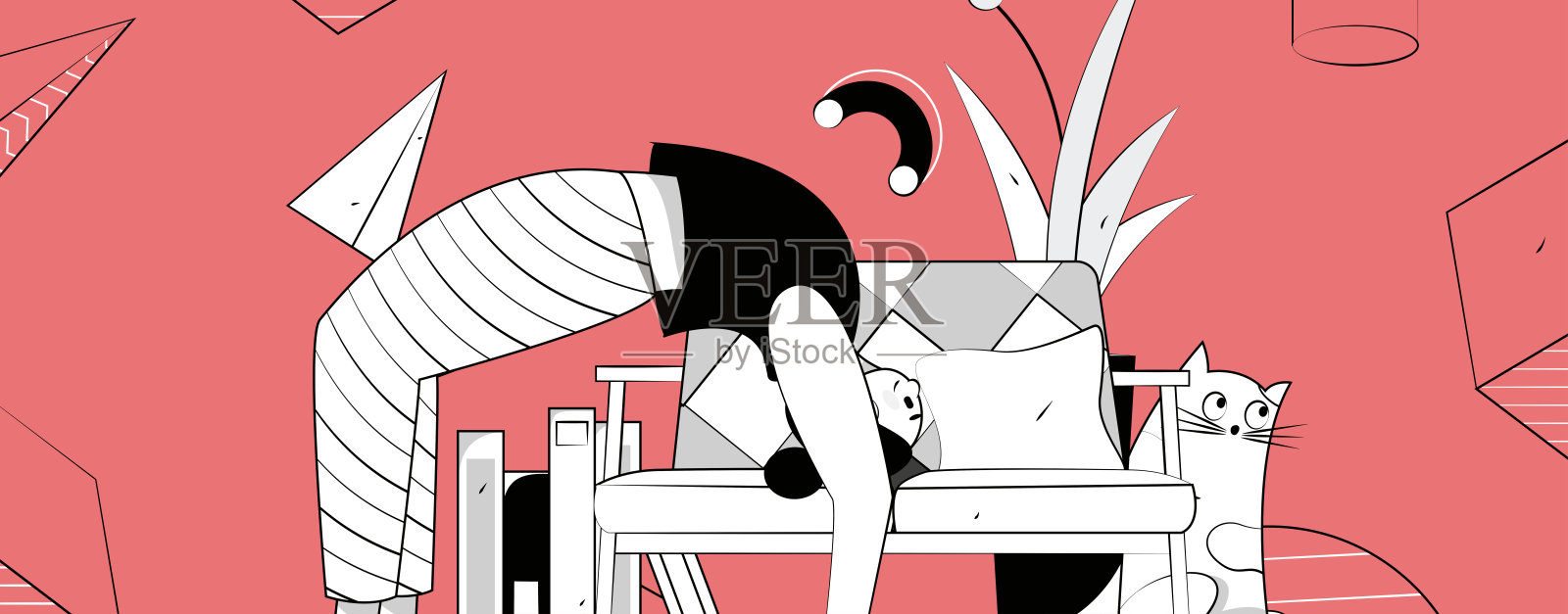 练习瑜伽，身心健康，平面矢量人物概念，操作手绘插图插画图片素材