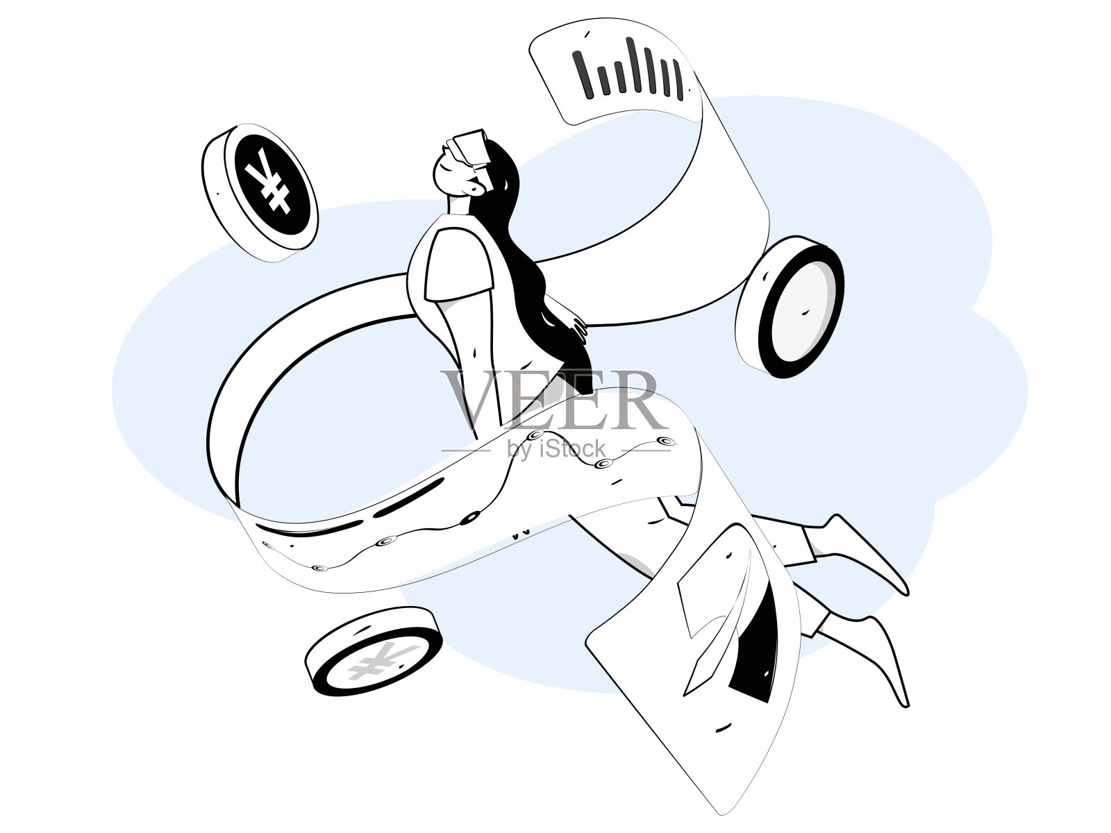 互联网理财投资平面矢量概念操作手绘插图插画图片素材