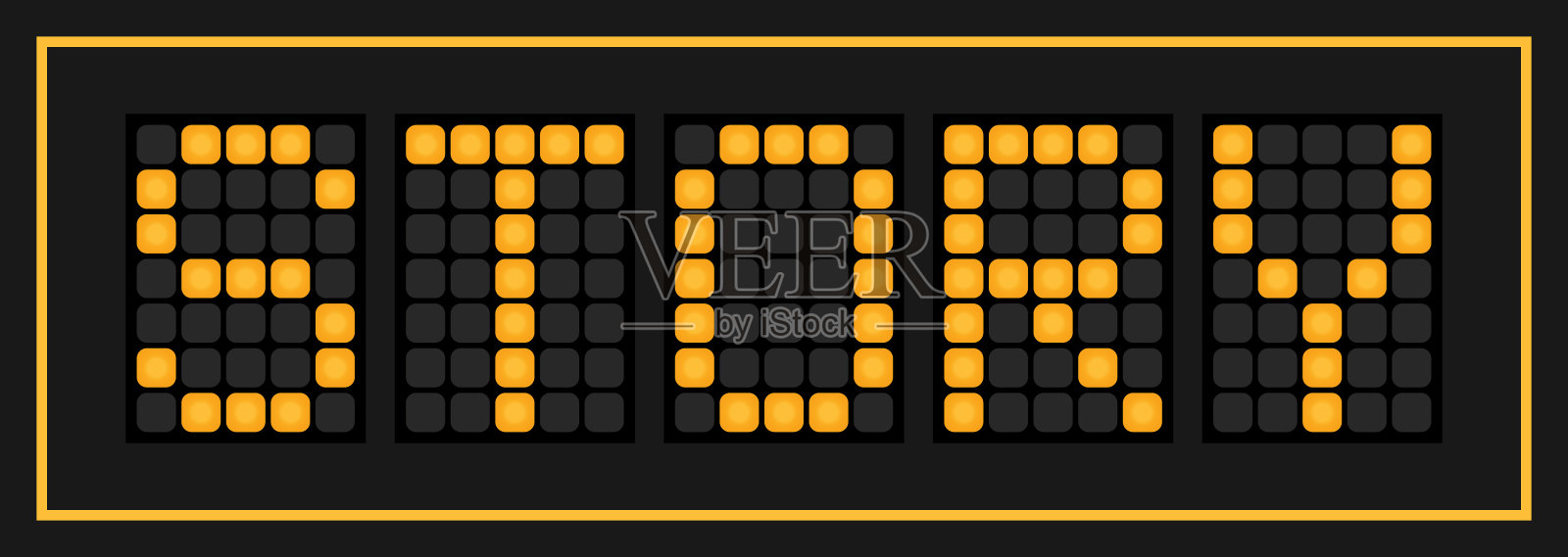 橙色led横幅在文字故事黑色背景插画图片素材