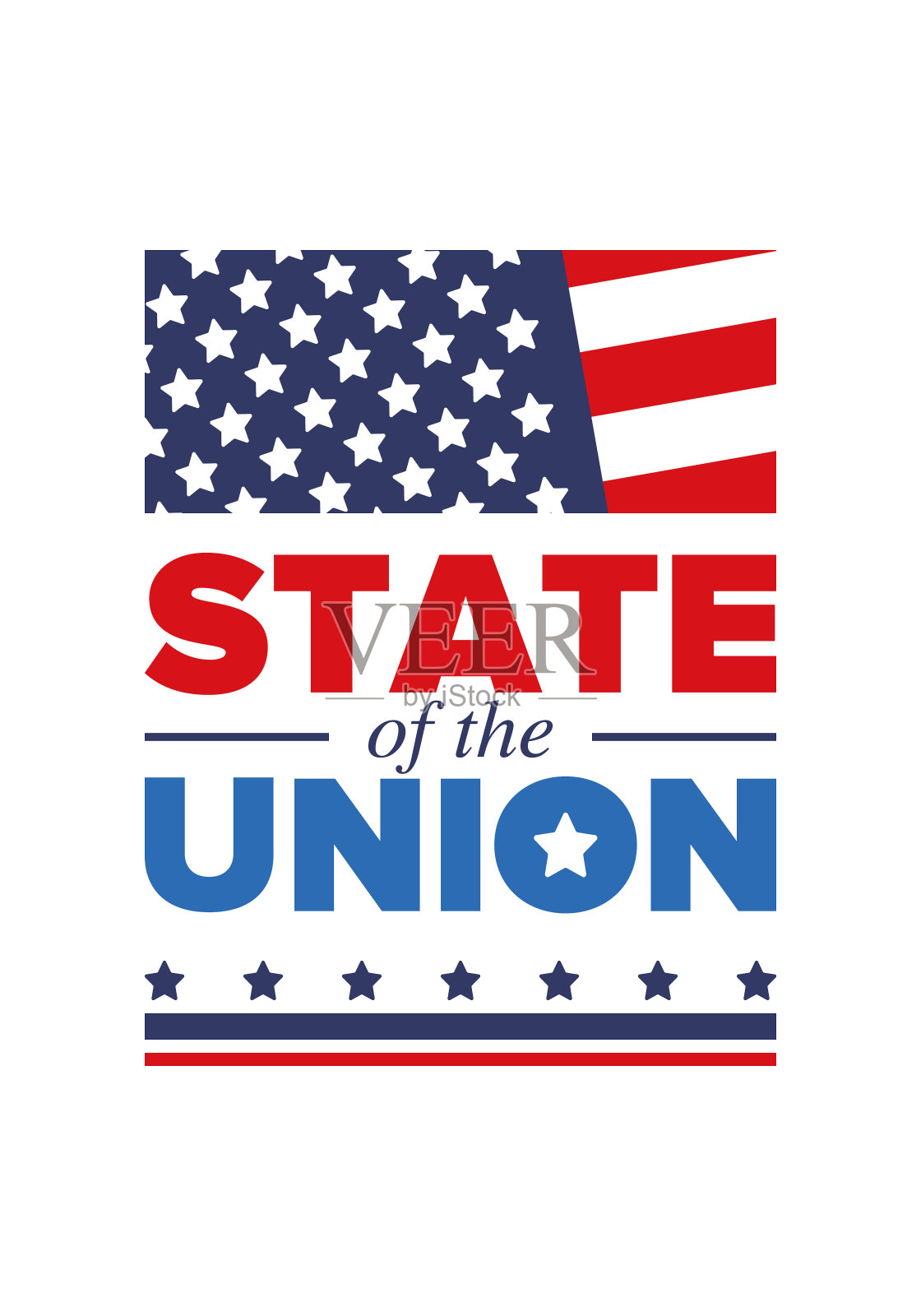 美国国情咨文演讲。美国总统对国会的年度演讲。总统演讲。的美国元素。海报、卡片、横幅、背景。矢量图插画图片素材