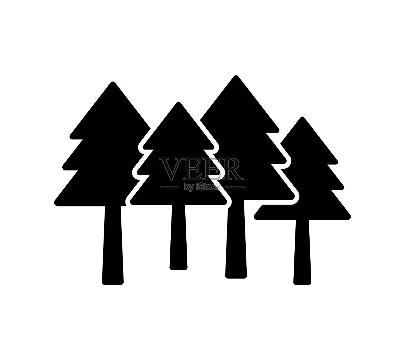 森林图标，矢量最好的平面图标。插画图片素材