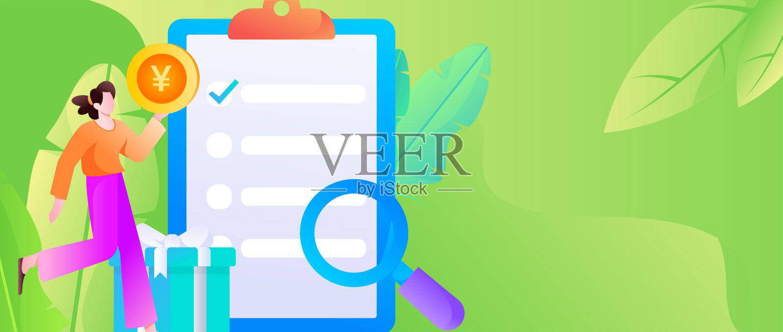 邀请朋友进行问卷平面矢量概念操作手绘插画插画图片素材