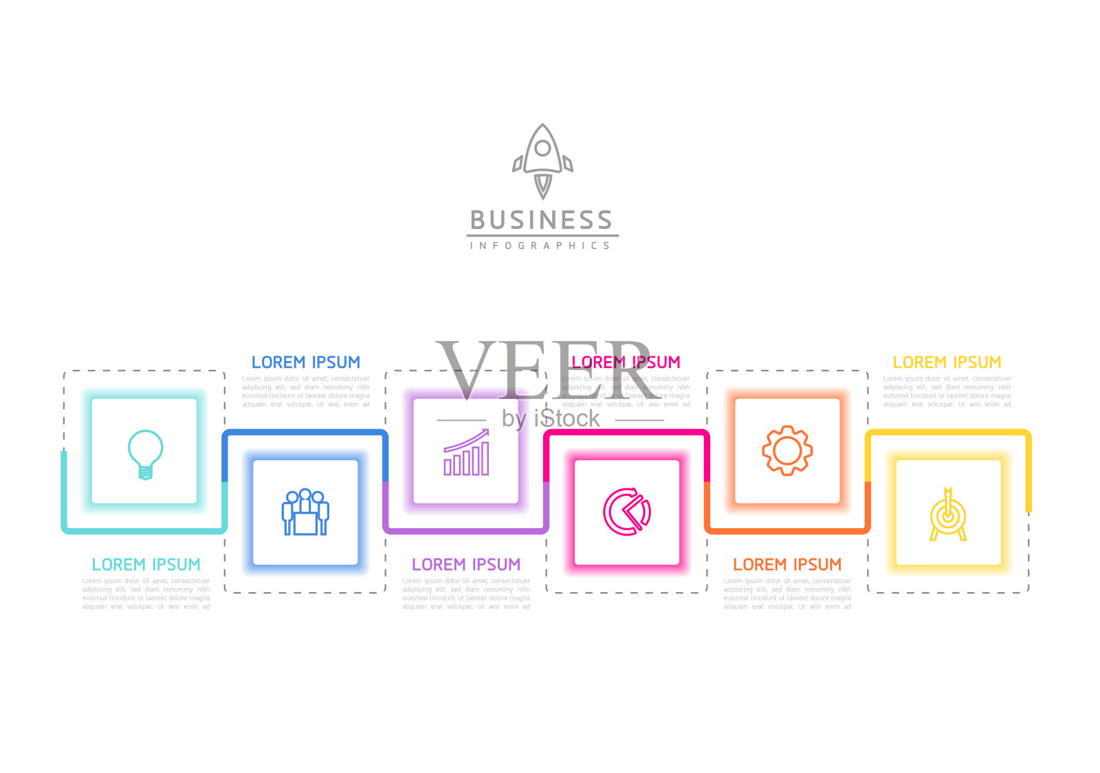 矢量业务演示连接步骤信息图模板插画图片素材