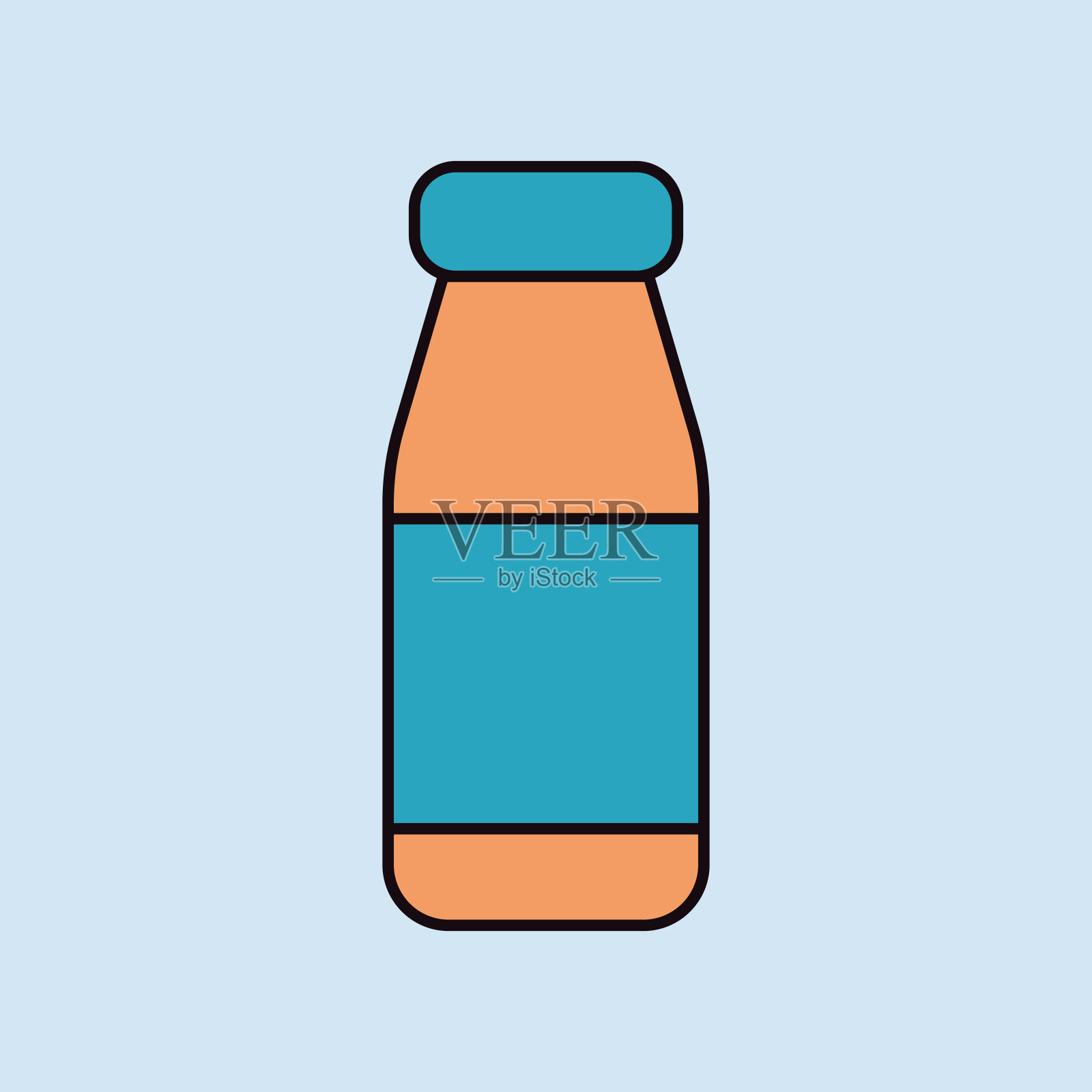 可饮用的酸奶瓶矢量图标插画图片素材