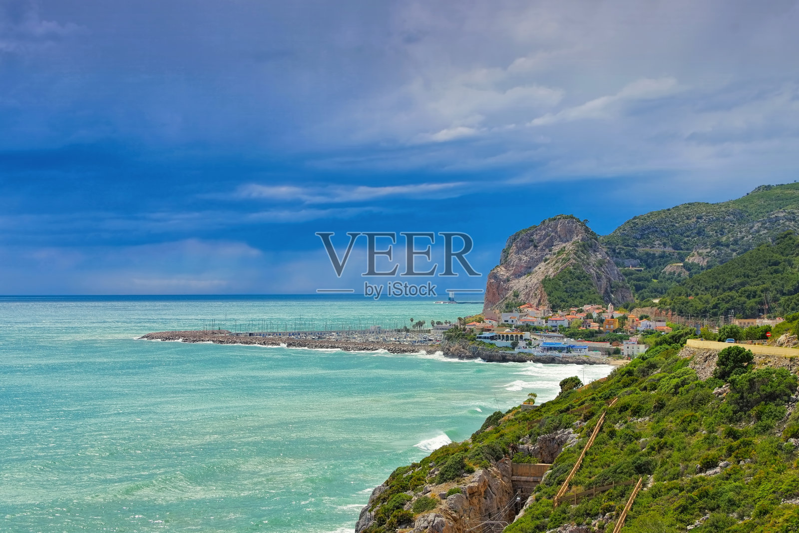 巴塞罗那附近的加拉夫，加拉夫海岸，加泰罗尼亚照片摄影图片