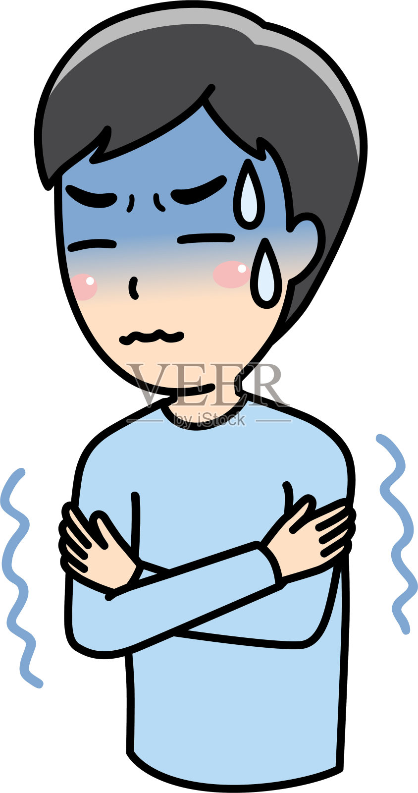 我颤抖插画图片素材