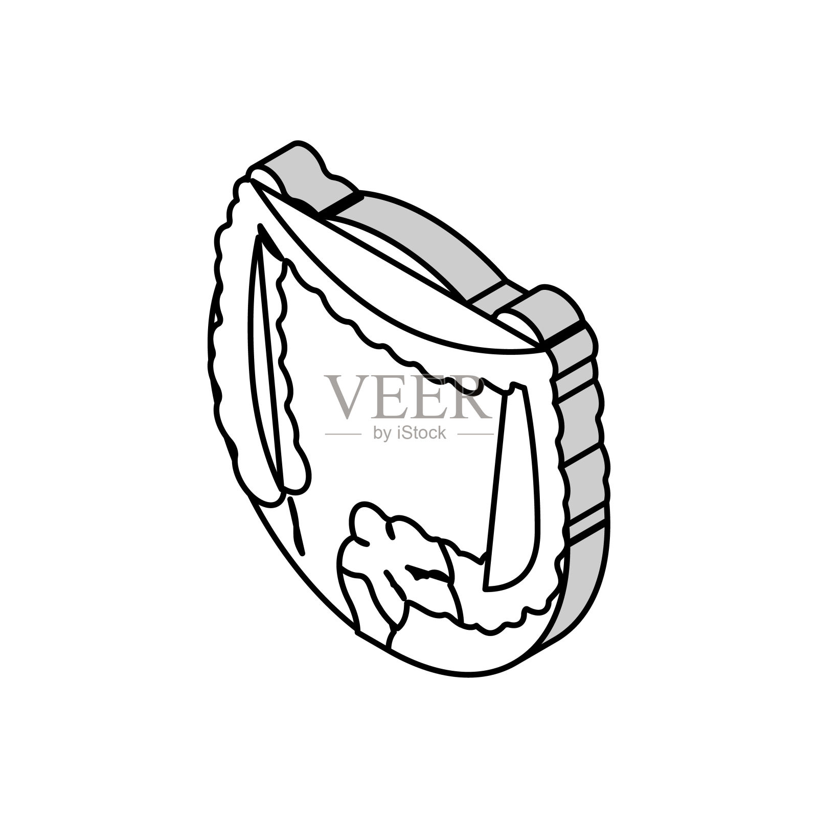 失肠病症状等距图矢量图示插画图片素材